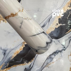 Rollo adhesivo Mármol Gris Dorado Suave